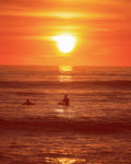 Surfer Watches Sunset